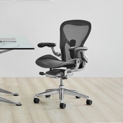 HermanMiller ハーマンミラー オフィスチェア アーロンチェアリマスタード Bサイズ フルアジャスタブルアーム グラファイトフレーム グラファイトベース ポスチャーフィットSL BBキャスター デスクチェア おしゃれ 