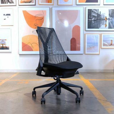 HermanMiller ハーマンミラー オフィスチェア Sayl Chair セイルチェア ブラックフレーム アームレス 前傾なし デスクチェア おしゃれ 在宅ワーク 事務椅子