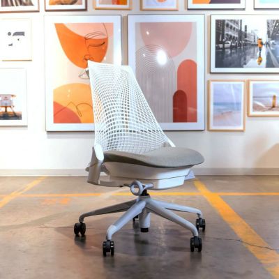 HermanMiller ハーマンミラー オフィスチェア Sayl Chair セイルチェア ホワイトフレーム アームレス 前傾なし デスクチェア おしゃれ 在宅ワーク 事務椅子