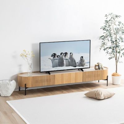 【設置無料】幅200cm テレビボード 木製 格子 引出し付き 収納 配線穴付き アイアン脚 ローボード TV台 テレビ台 おしゃれ 北欧 モダン ホワイト ナチュラル ブラック 黒 白 ルンバブル