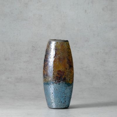 幅14cm フラワーベース S モザイクガラス 花器 一輪挿し 花入れ ガラス雑貨 オブジェ インテリア雑貨 ガラスベース 花瓶 おしゃれ キラキラ リビング ダイニング 玄関
