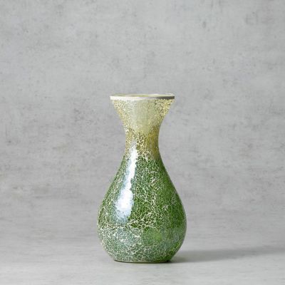 幅17.5cm フラワーベース M モザイクガラス 花器 一輪挿し 花入れ ガラス雑貨 オブジェ インテリア雑貨 ガラスベース 花瓶 おしゃれ キラキラ リビング ダイニング 玄関