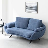 【設置無料】幅200cm 3人掛け ソファ アレッサ 布張り ソファー ファブリック リビングソファ おしゃれ 北欧 モダン ブルー ネイビー グレー アイボリー ルンバブル｜¥113,637の動画