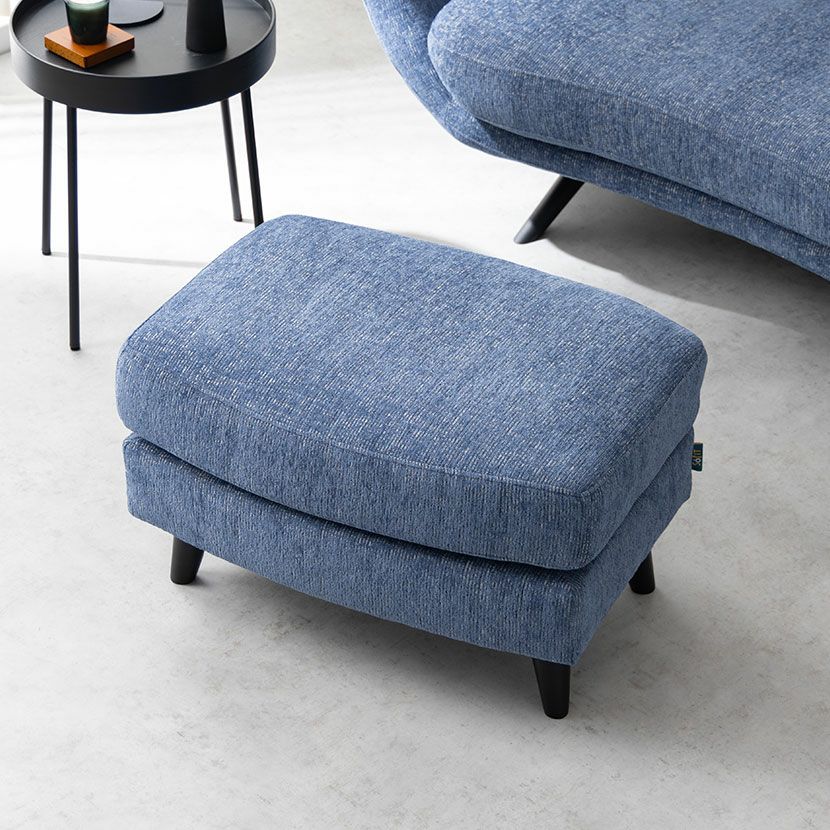 幅65cm スツール アレッサ ファブリック オットマン 布張り フットスツール おしゃれ リビング 足置き 北欧 モダン ネイビー グレー アイボリー ルンバブル｜¥18,091の動画