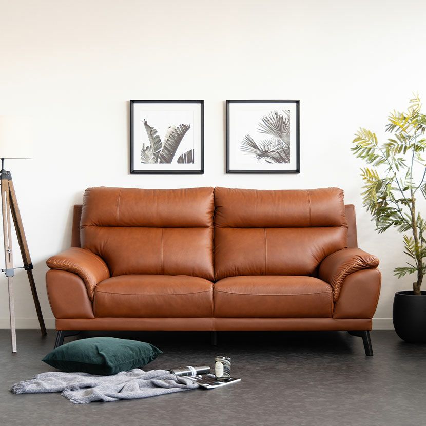 【設置無料】幅200 3人掛け ソファ スタッド 本革 ハイバック ソファー ウレタン レザーソファ おしゃれ リビングソファ モダン ブラウン レッド グレー ルンバブル｜¥135,455の動画