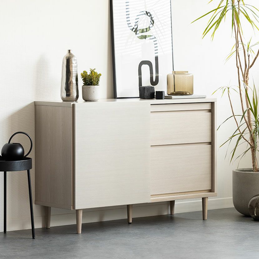 【設置無料】幅120cm OLFE リビング収納 引き出し 収納 リビングボード おしゃれ サイドボード ハイタイプ テレビ台 シンプル モダン 黒 木目 ブラック グレー ルンバブル｜¥48,091の動画