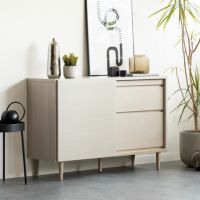 【設置無料】幅120cm OLFE リビング収納 引き出し 収納 リビングボード おしゃれ サイドボード ハイタイプ テレビ台 シンプル モダン 黒 木目 ブラック グレー ルンバブル｜¥48,091の動画