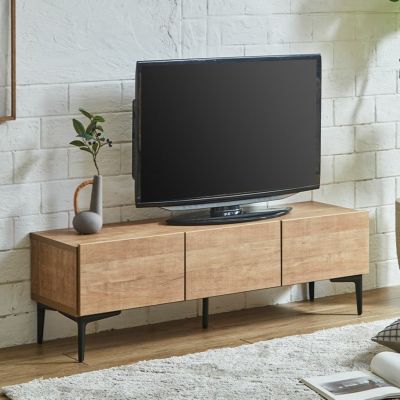 幅120cm 木目調 テレビ台 収納 ローボード 脚付き ロータイプ テレビボード リビングボード おしゃれ スチール脚 ウッディモダン ナチュラル ルンバブル