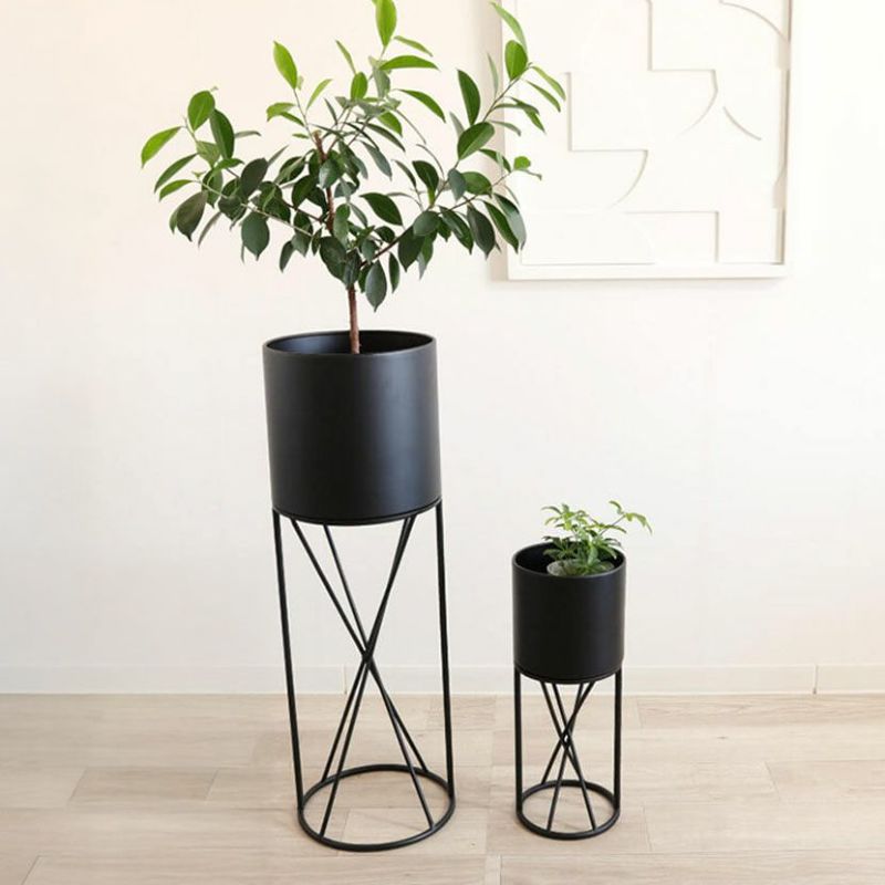 幅25cm アイアン スタンドプランターL インテリア雑貨 鉢カバー モダン