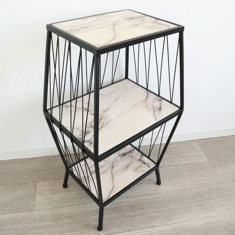 幅41cm 大理石調 ラック 3段 収納 棚 オープン シェルフ モダン 本棚