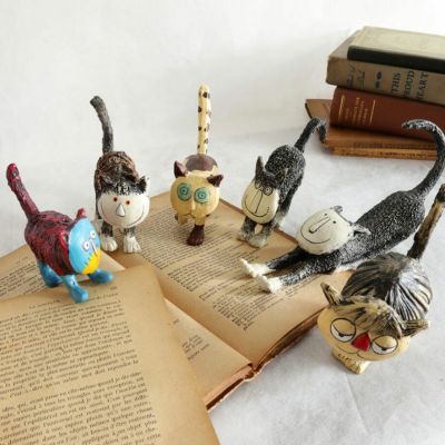 猫 置物 6個セット インテリア小物 インテリア雑貨 ネコ 動物 オーナメント 飾り 猫グッズ 猫雑貨 卓上 オブジェ 置き物 おしゃれ 可愛い 玄関 リビング 完成品