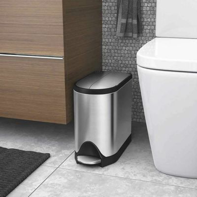 ダストボックス simplehuman バタフライステップカン 10L コンパクト ステンレス スチール ペダル開閉 ゴミ箱