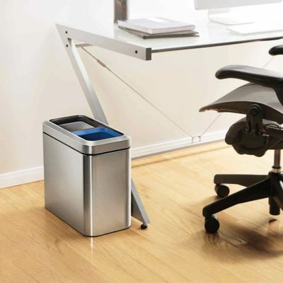 ダストボックス simplehuman 分別スリムオープンカン 20L シルバー コンパクト ステンレス リサイクル オープン ゴミ箱