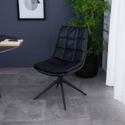 ダイニングチェア:ファブリック×スチールブラック