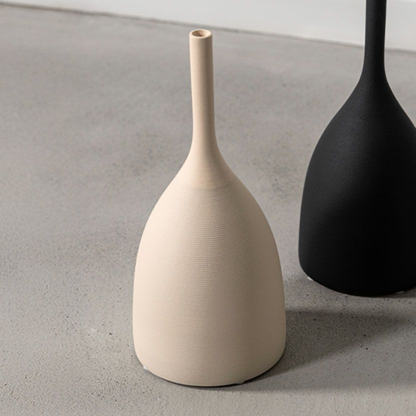 幅7cm フラワーベース 大理石 花瓶 マーブルベース フラット 一輪挿し