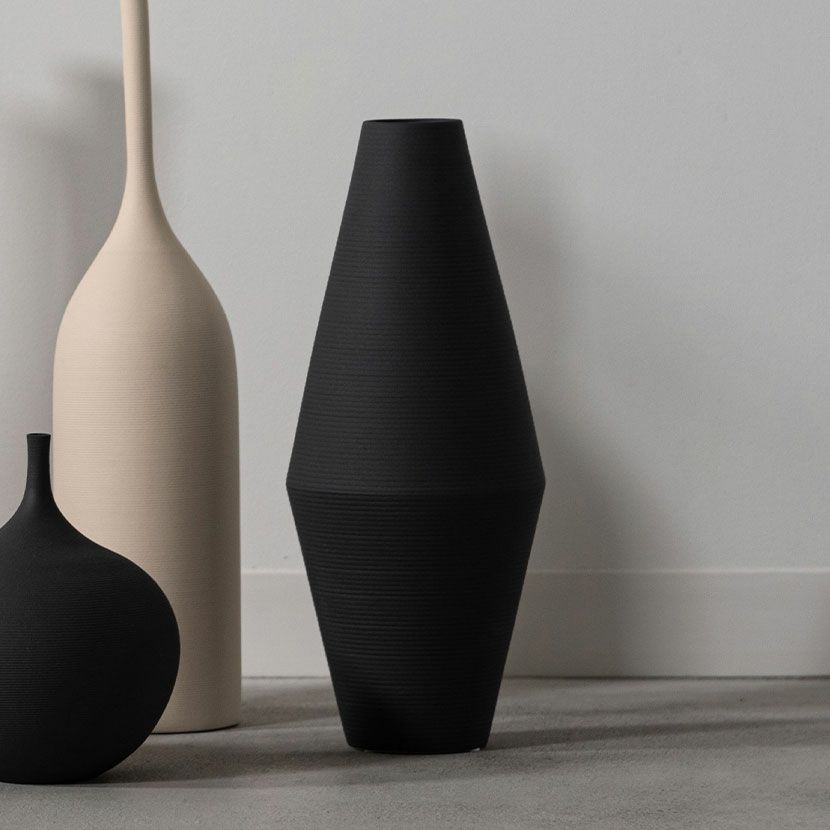 幅7cm フラワーベース 大理石 花瓶 マーブルベース フラット 一輪挿し