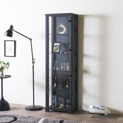 幅60cm ガラスキャビネット 6BOX リビングキャビネット 木製