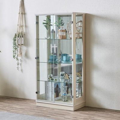 幅60cm ガラスキャビネット 6BOX リビングキャビネット 木製