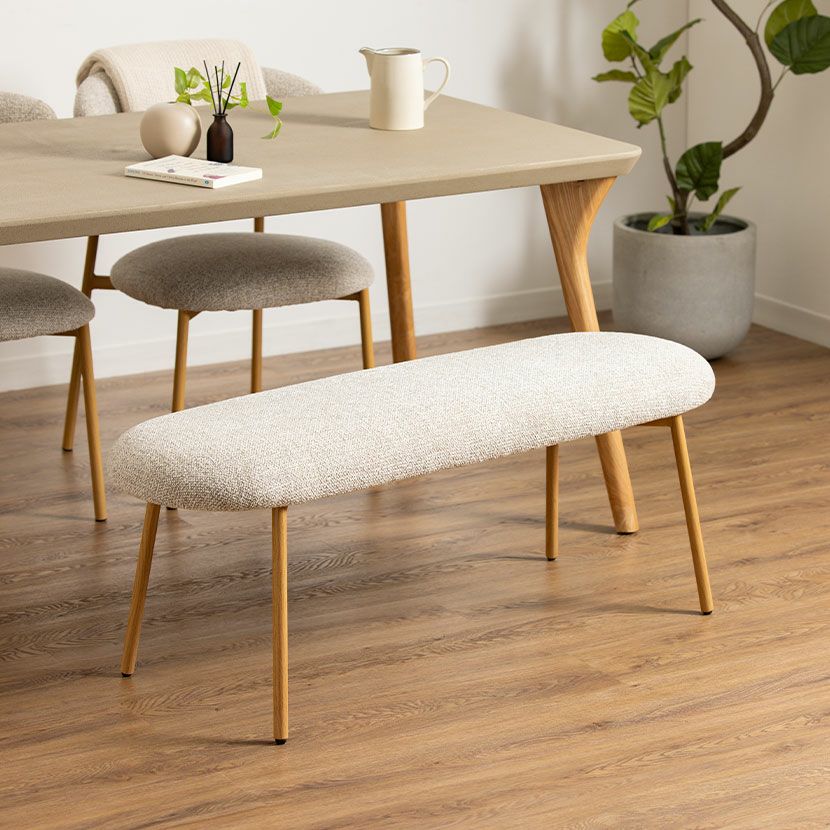 幅120cm 2人掛け ダイニングベンチ ファブリック LENAS スチール脚 リビングベンチ 北欧モダン ベンチチェア 食卓ベンチ 長椅子 ベンチ おしゃれ グレー グリーン 緑｜¥18,000の動画