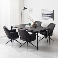 【設置無料】4人用 ダイニングテーブルセット 5点 ORV セラミックテーブル コンセント付き 回転 ダイニングチェア モダン ダイニングセット おしゃれ (幅150cm 食卓テーブル×1 食卓椅子×4)｜¥124,546の動画