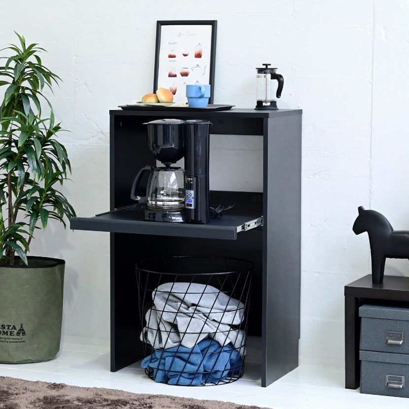 幅45cm キッチンワゴン 3段 天板付き スライド式 引出し式 移動式