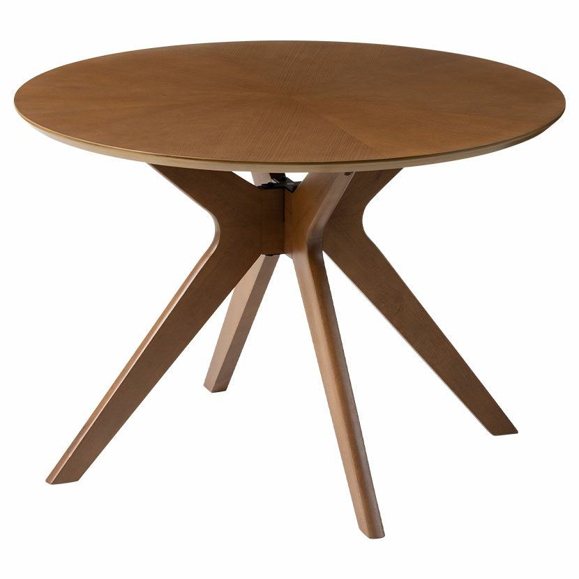 幅110cm 木製 ダイニングテーブル 円形 天然木 オーク 矢張り 丸